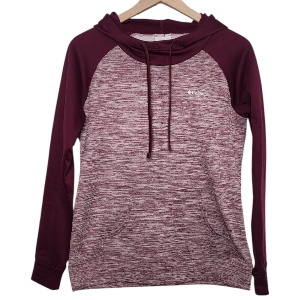 Columbia Womens Medium Cowl Neck Pullover Hooded Sweatshirt Kangaroo Pocket